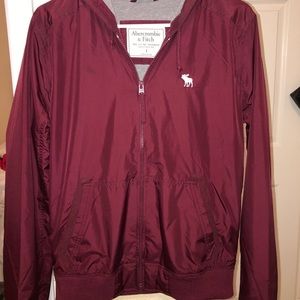 Burgundy Abercrombie Windbreaker